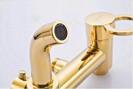 Vintage Polished Brass Shower Faucet