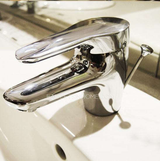 Shiny Short Bathroom Sink Faucet