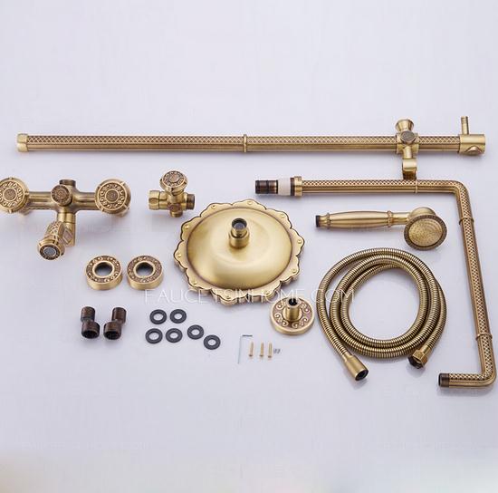 Exquisite Purely Brass Antique Shower Faucets