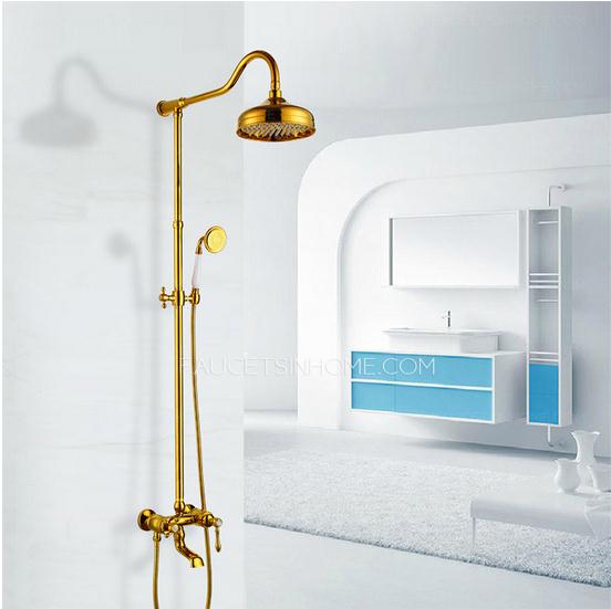 Polished Brass Bathroom Shower Faucet