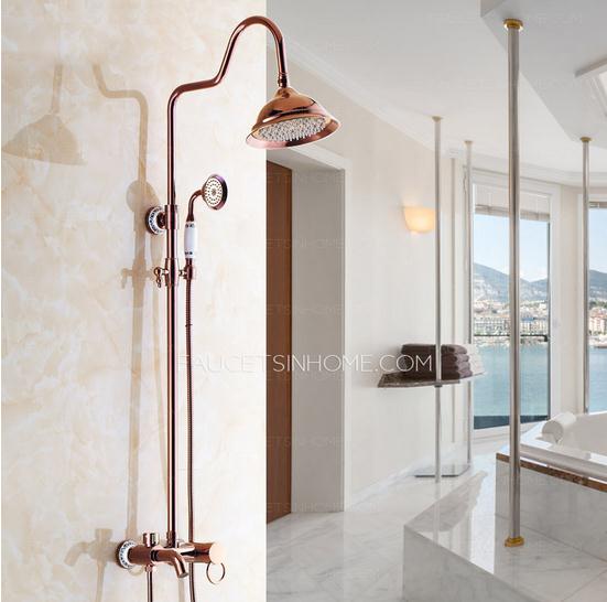 Retro Rose Gold Ceramic Shower Faucets