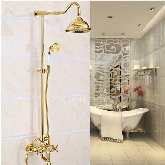 Luxury Polished Brass Handle Shower Faucet