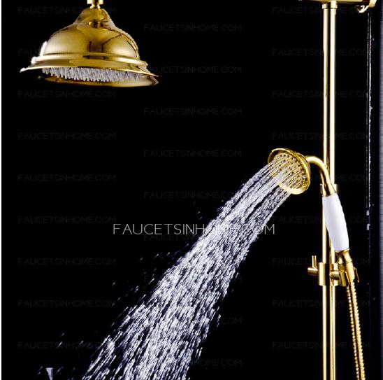 Luxury Polished Brass Handle Shower Faucet