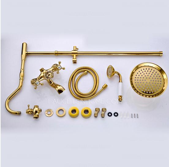 Luxury Polished Brass Handle Shower Faucet