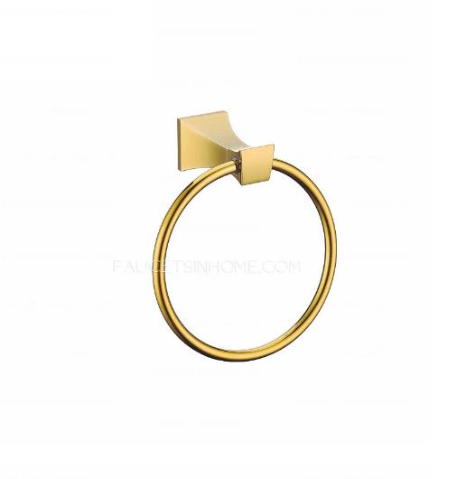 Polished brass towel rings