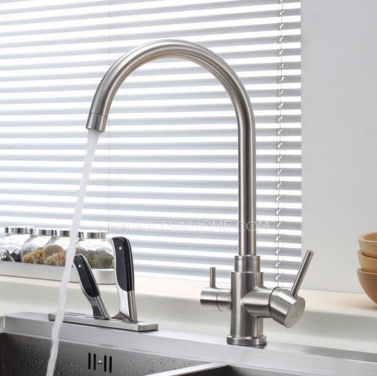 Stainless steel kitchen sink faucet