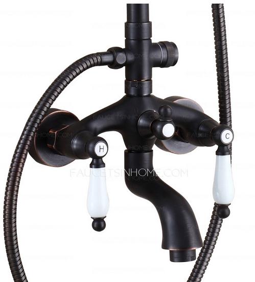 Black oil rubbed bronze shower faucet