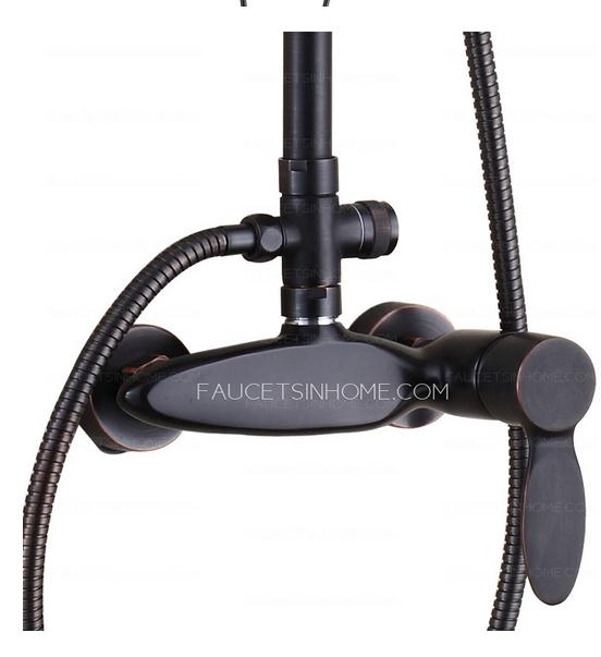 Oil rubbed bronze bathroom shower faucet