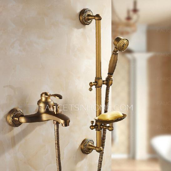 Antique Brass Exposed Tub And Shower Faucet