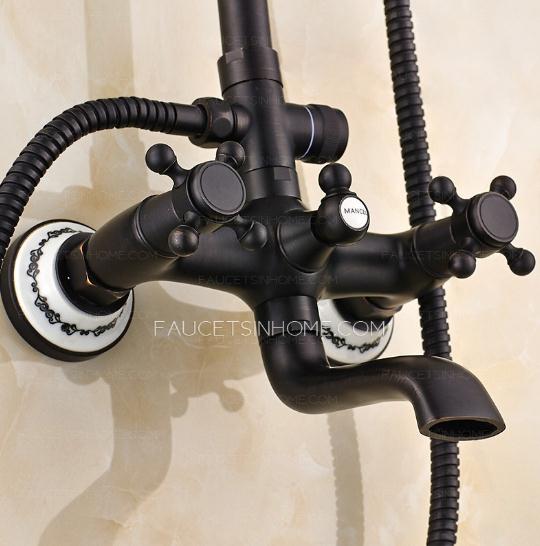 Vintage Oil Rubbed Bronze Brass Shower Faucets