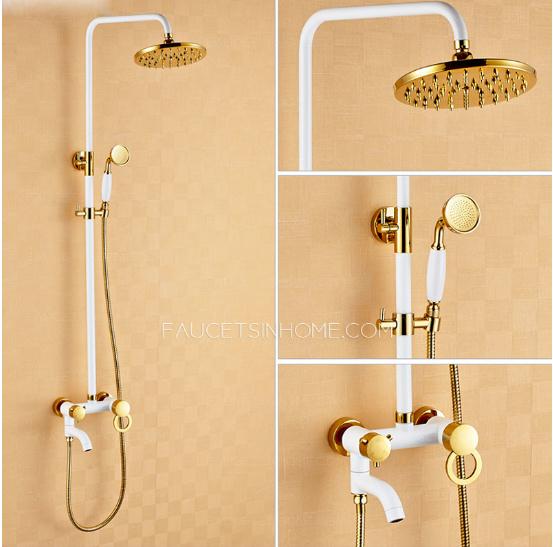 Chic White Painting Brass Shower Faucets