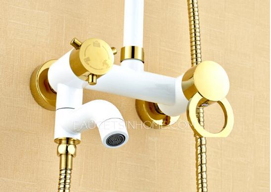 Chic White Painting Brass Shower Faucets