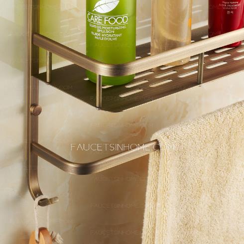 Double layer wall mounted bathroom shelves