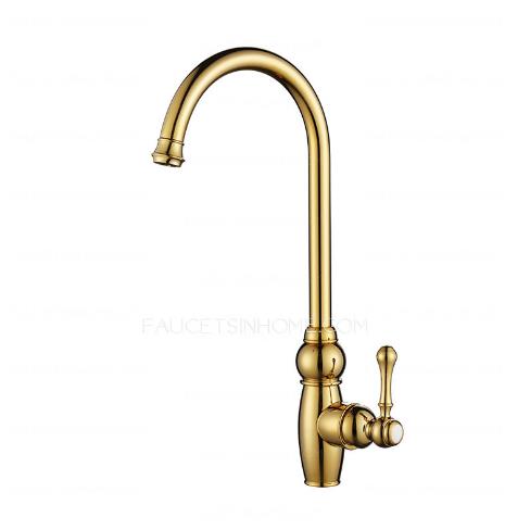 Polished brass kitchen sink faucets