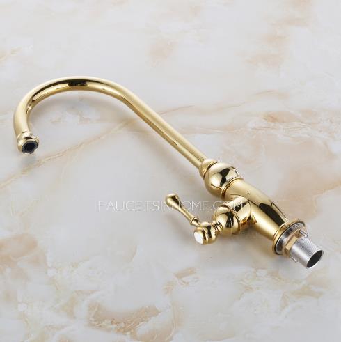 Polished brass kitchen sink faucets