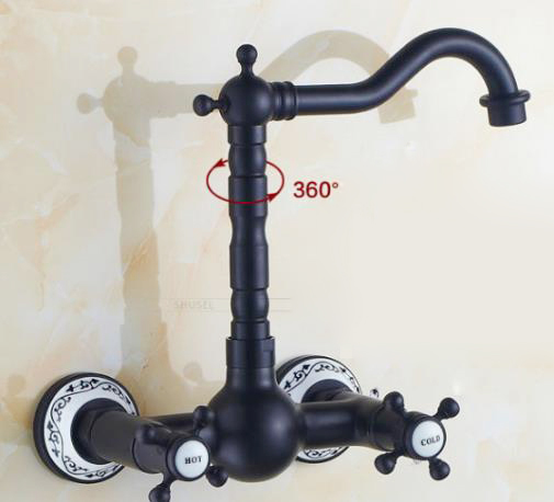 Vintage wall mount bathroom faucet 