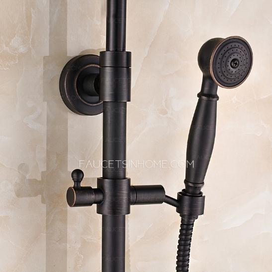 Black Cross Handle Exposed Shower Faucet