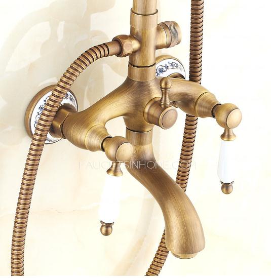 Antique Brass Ceramic Outdoor Shower Faucets