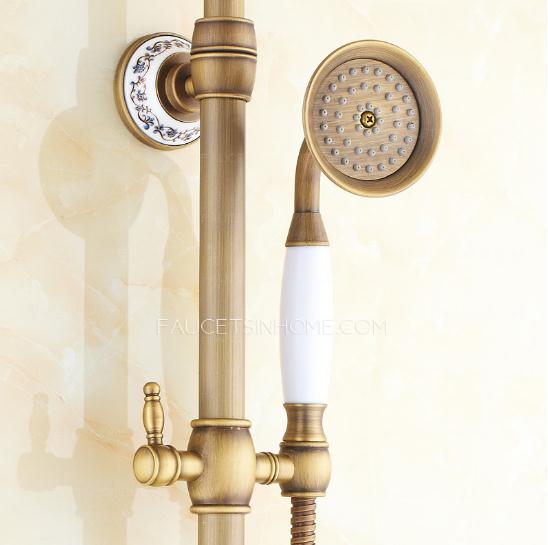 Antique Brass Ceramic Outdoor Shower Faucets