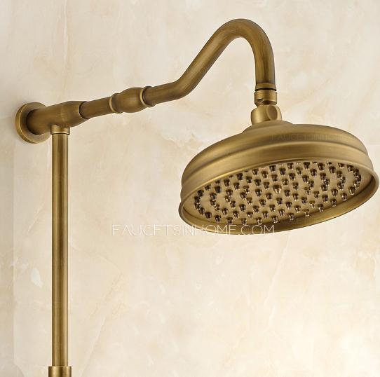 Antique Brass Lotus Top Shower Faucet System