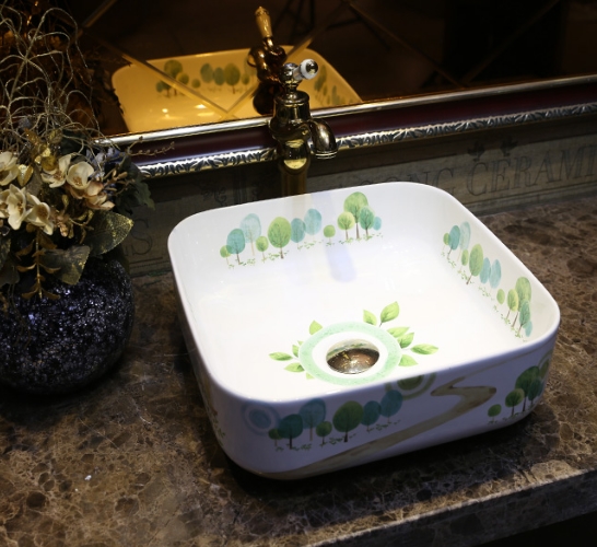 Square Porcelain Vessel Sinks