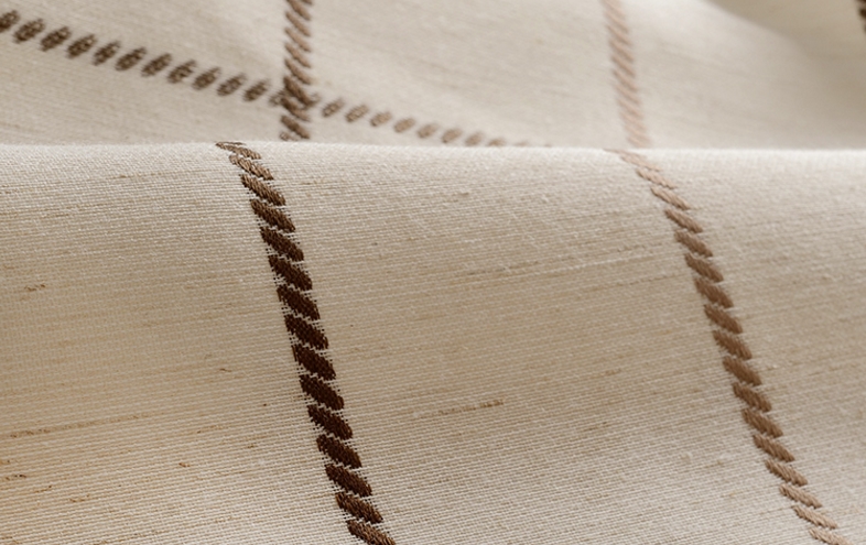 Modern Coffee and Beige Plaid Curtains