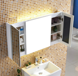 Solid Wood Concealed Wall Mount Bathroom Mirror Storage Cabinet