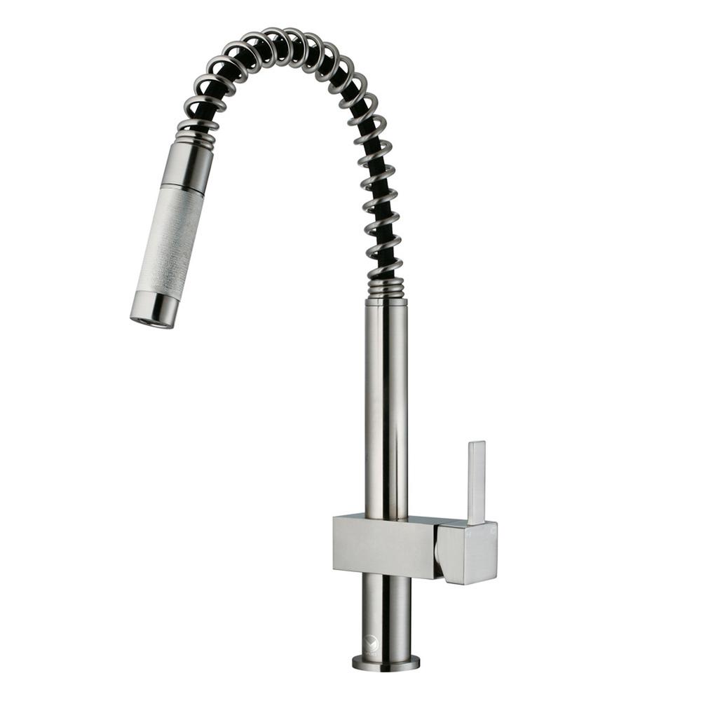 Stainless steel pull faucet