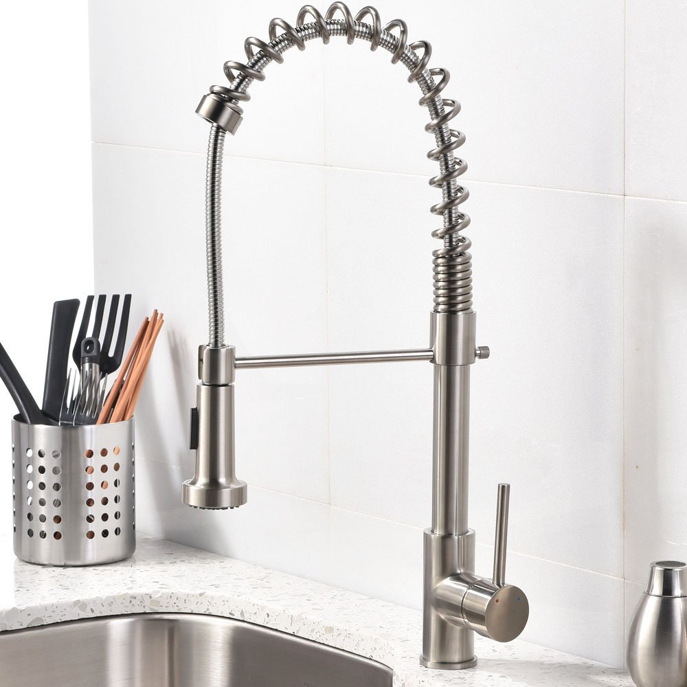 Brushed Nickel Kitchen Sink Faucet