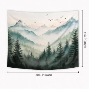 Cinbloo Misty Mountain Tapestry 59Wx51H Inch Sage Green Nature Rustic Pine Tree Foggy Woodlands Birds Landscape Modern Wall Hanging Natural Men Classroom Home Dorm Decor Art Living Room Bedroom Cinbloo Misty Mountain Tapestry 59Wx51H Inch Sage Green Nature Rustic Pine Tree Foggy Woodlands Birds Landscape Modern Wall Hanging Natural Men Classroom Home Dorm Decor Art Living Room Bedroom