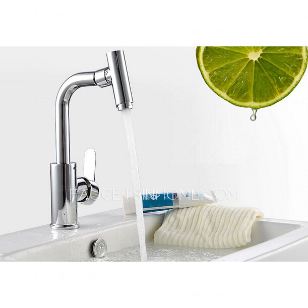 Simple Rotatable Single Hole One Handle Bathroom Sink Faucet