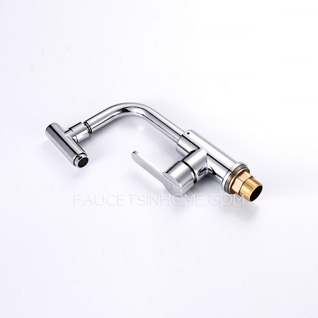 Simple Rotatable Single Hole One Handle Bathroom Sink Faucet