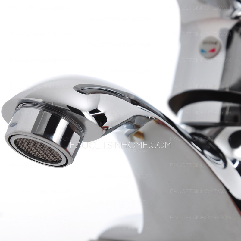 Modern Single Level Handle Two Holes Bathroom Sink Faucet