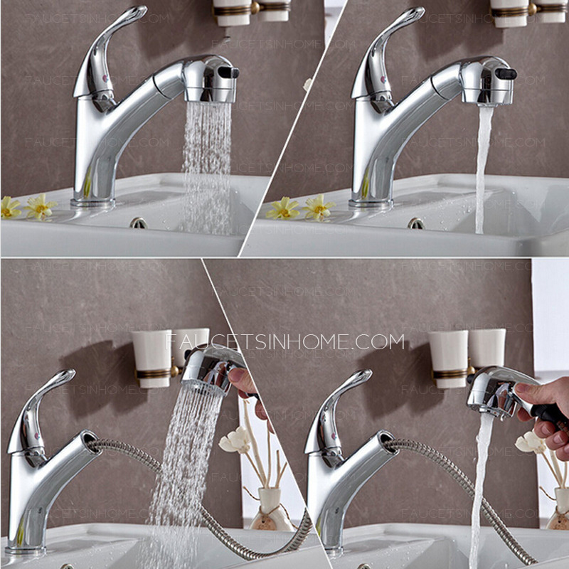 Special Pullout Spray Single Handle Bathroom Sink Faucet