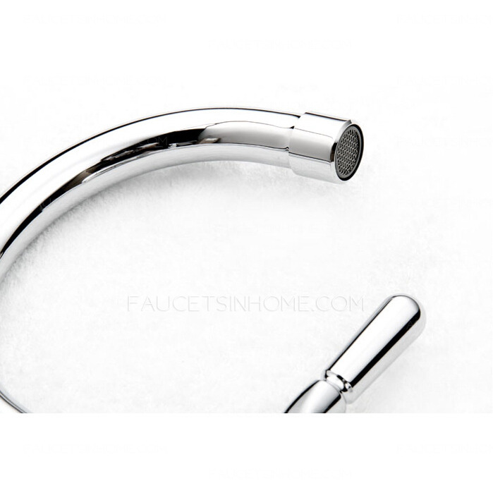 Modern Shaped Two Handles Deck Mounted Bathroom Sink Faucet