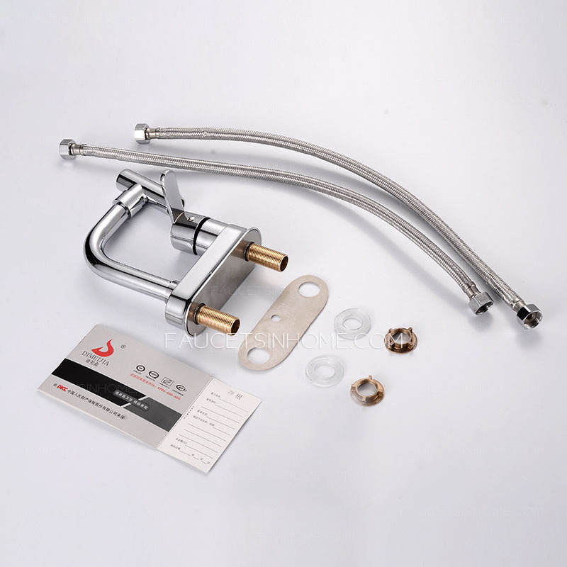 360 Degree Rotation Two Holes Bathroom Sink Faucet