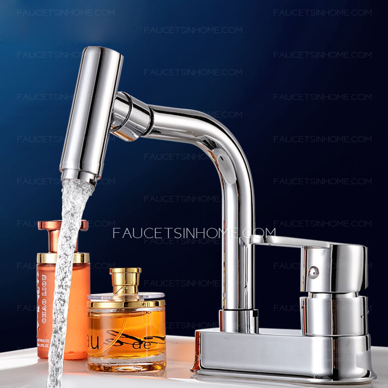 360 Degree Rotation Two Holes Bathroom Sink Faucet