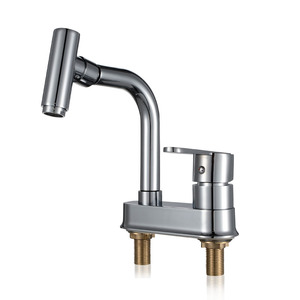 360 Degree Rotation Two Holes Bathroom Sink Faucet