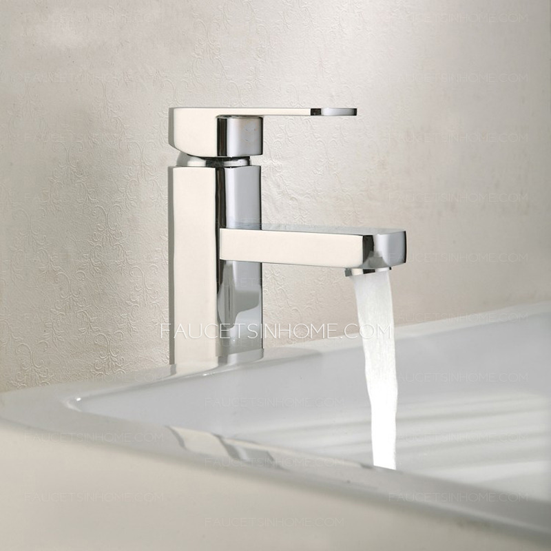 High End Top Mounted Square Vessel Bathroom Sink Faucet