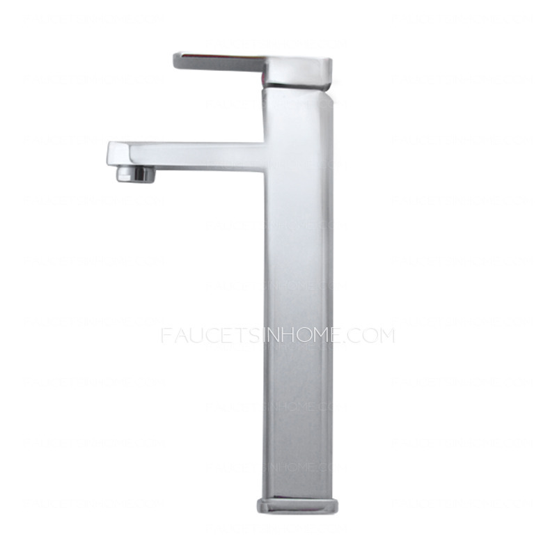 High End Top Mounted Square Vessel Bathroom Sink Faucet