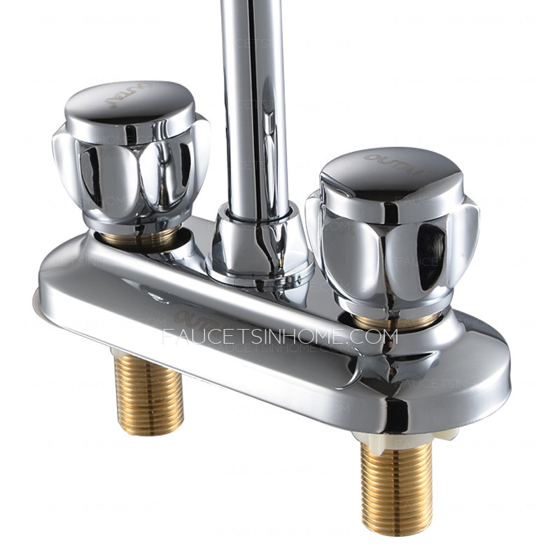 Classic Two Holes Two Handles Bathroom Sink Faucet