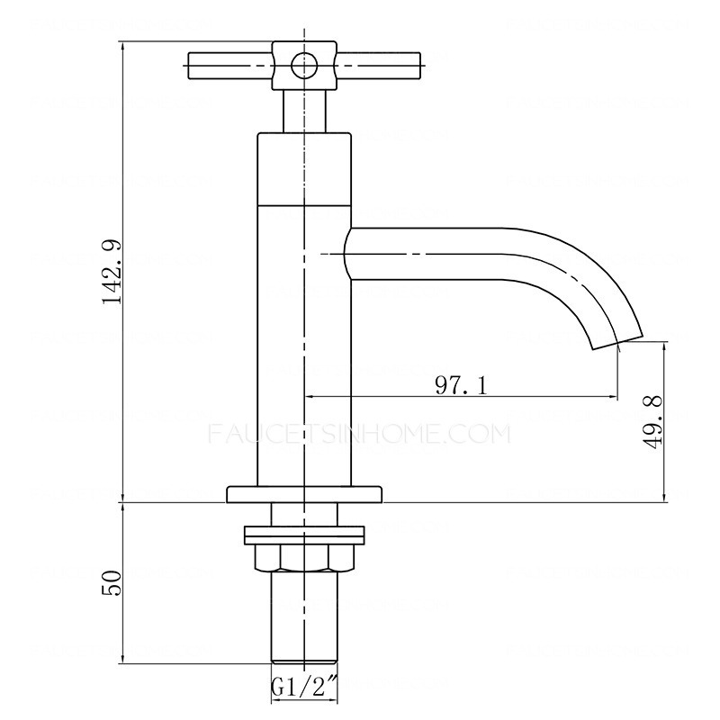 Vintage Single Hole Cold Water Only Bathroom Sink Faucet