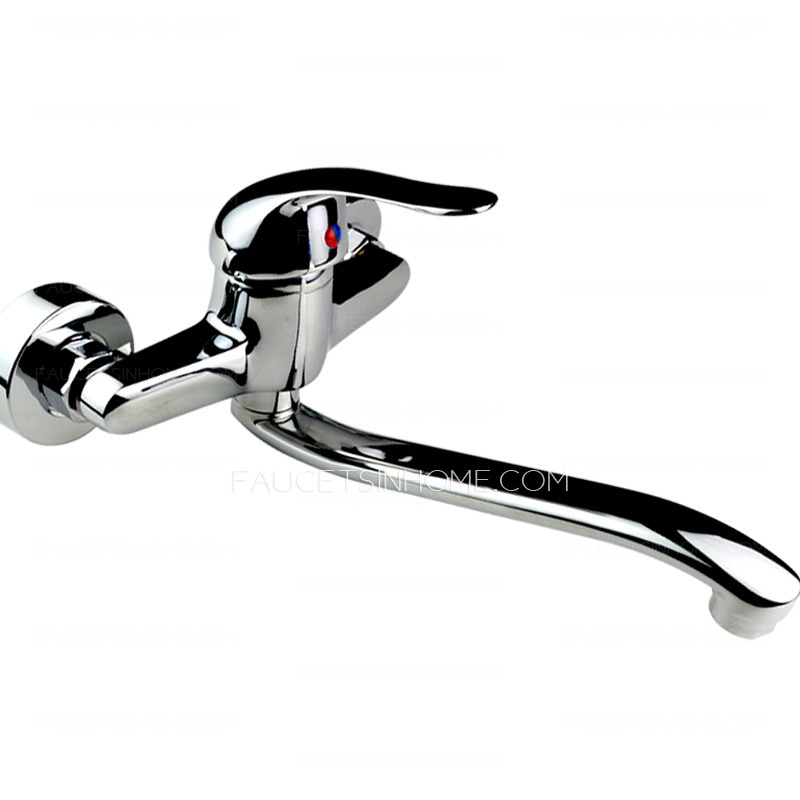Classic Single Handle Two Holes Wall Mounted Kitchen Faucet