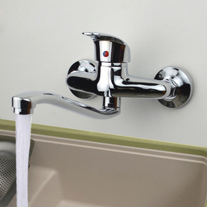 Classic Single Handle Two Holes Wall Mounted Kitchen Faucet