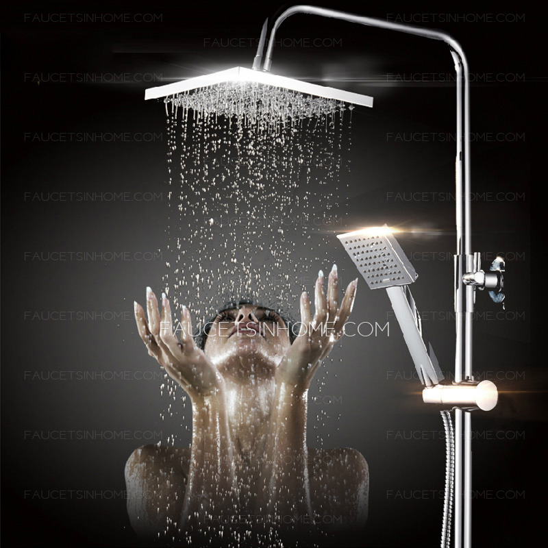 Fashion Elevating Square Shaped Top Shower Faucet Suit