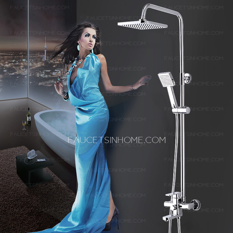 Fashion Elevating Square Shaped Top Shower Faucet Suit