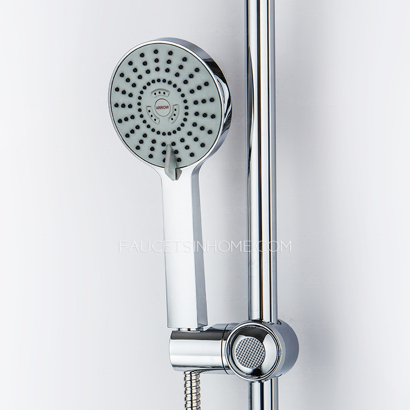 High End Shower Faucet Set With Elevating Pipe And Hand Shower
