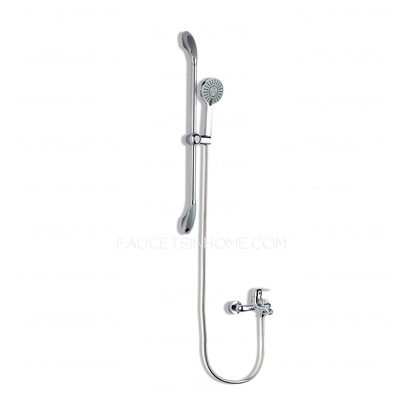 High End Shower Faucet Set With Elevating Pipe And Hand Shower