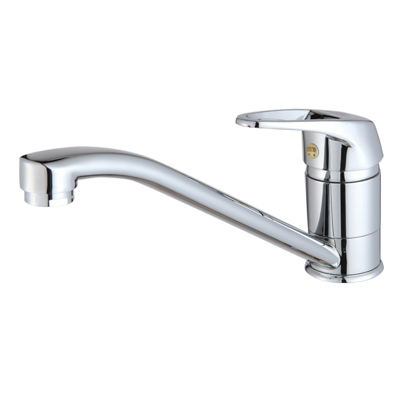 Discount Long Neck Brass Single Hollow Handle Kitchen Faucet