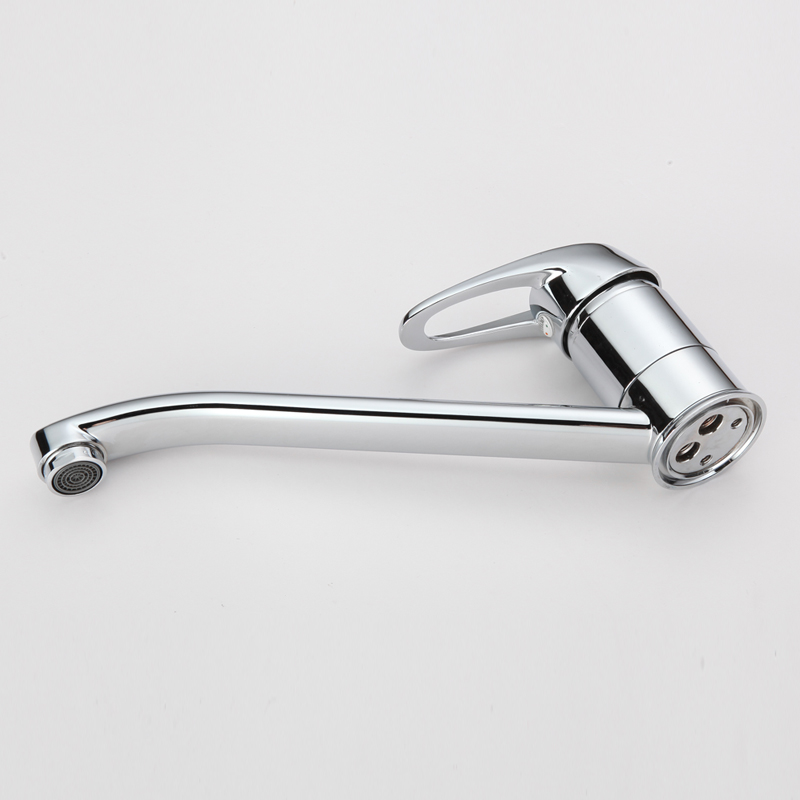 Discount Long Neck Brass Single Hollow Handle Kitchen Faucet